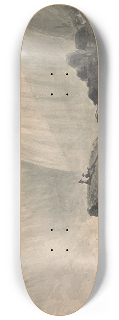 Isaac Weld - View of Niagara Falls with Two Figures Sitting on a Rock Center Foreground 8.25 inch art skate deck