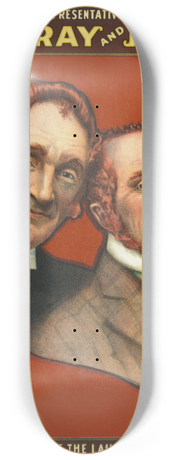 Ackermann-Quigley Litho. Co - Americas representative comedians, Murray and Mack creators of the laughing habit. 8.25 inch art skate deck
