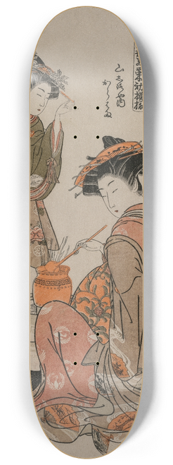 Isoda Korysai - The Courtesan Karahama of Yamashiroya Performing the Tea Ceremony (from the series Models for Fahions: New Designs as Fresh as Young Leaves) 8.25 inch art skate deck