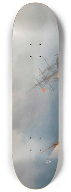 Ivan Konstantinovich Aivazovsky - Two Ships At Sea 8.25 inch art skate deck