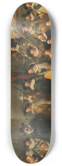 Jacob Adriaensz Backer - Officers and other Civic Guardsmen of the V District in Amsterdam under the command of Captain Cornelis de Graeff and Lieutenant Hendrick Lauwrensz 8.25 inch art skate deck