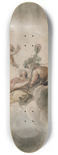 Jacob de Wit - Bacchantes and putti amongst the clouds 8.25 inch art skate deck