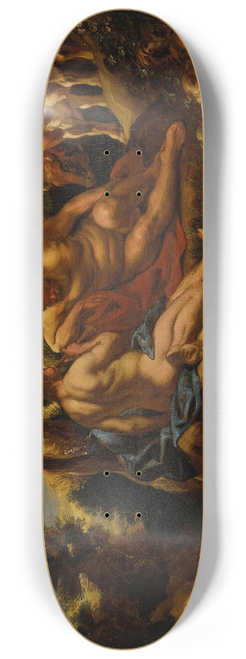 Jacob Jordaens - Mercury playing Argus to sleep with his flute, with Io transformed into a white heifer 8.25 inch art skate deck
