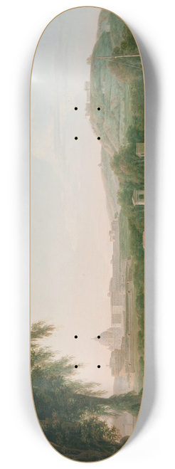Jacob More - A distant view of Rome across the Tiber 8.25 inch art skate deck