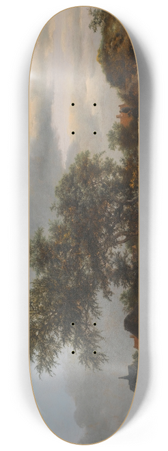 Jacob van Ruisdael - A Dune Landscape With A Farmer On A Sandy Road, And A Distant View Of Haarlem 8.25 inch art skate deck