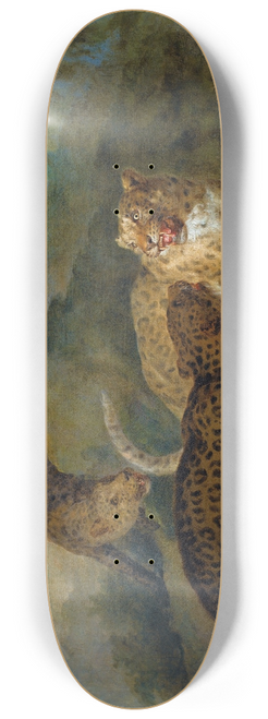 Jacques-Charles Oudry - The Three Leopards 8.25 inch art skate deck