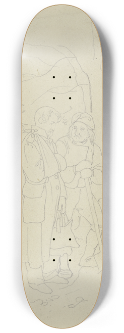 Jakob Becker - Ein Soldat mit dem Arm in einer Schlinge auf dem Friedhof im Gesprch mit einem Totengrber 2 8.25 inch art skate deck