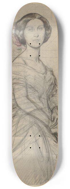 Jakob Becker - Junge Dame in Halbfigur, Gesicht en face 8.25 inch art skate deck