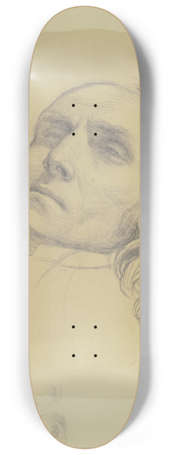 Jakob Becker - Liegender Kopf eines Bauern mit halbgeffneten Augen 8.25 inch art skate deck