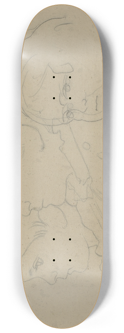Jakob Becker - Studienblatt; Drei Jungenkpfe 8.25 inch art skate deck