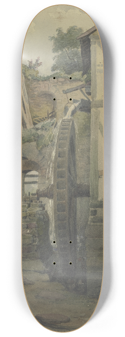 Jakob Frchtegott Dielmann - Village motif 8.25 inch art skate deck