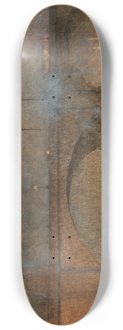 Jakub Schikaneder - Prague, a Steamboat on the River Vltava in front of Palacky Bridge 8.25 inch art skate deck