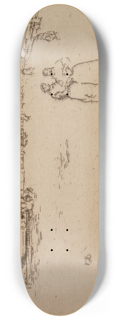 James Abbott McNeill Whistler - Fishing Quay, Ostend 8.25 inch art skate deck