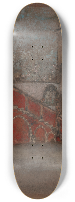 James Abbott McNeill Whistler - The Staircase; Note in Red 8.25 inch art skate deck