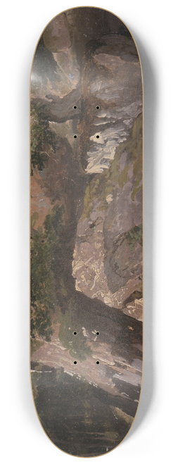 James Arthur O'Connor - A View of the Valley of Rocks near Mittlach (Alsace) 8.25 inch art skate deck