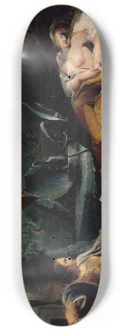 James Barry - Iachimo Emerging from the Chest in Imogens Chamber 8.25 inch art skate deck