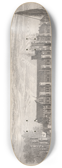 James Basire the younger - A View of the Ancient Royal Palace called Placentia in East Greenwich 8.25 inch art skate deck