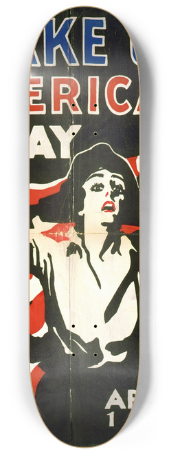 James Montgomery Flagg - Wake up America Day  April 19, 1917 8.25 inch art skate deck