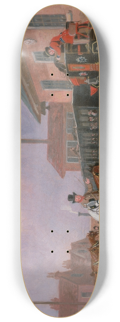 James Pollard - The Louth-London Royal Mail Travelling by Train from Peterborough East, Northamptonshire 8.25 inch art skate deck