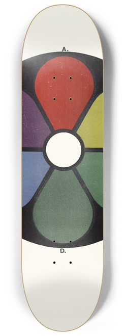 James Ward - Darkened Shades of the Primaries and their Complementaries 8.25 inch art skate deck