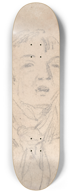 James Ward - Head of a Man Wearing a Loose Scarf 8.25 inch art skate deck