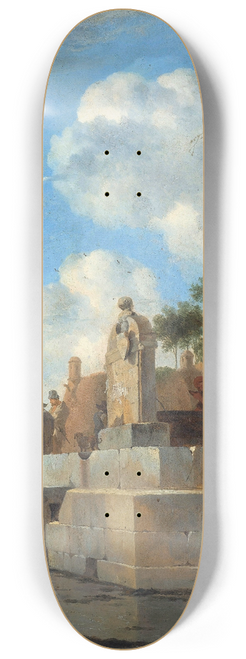 Jan Asselijn - A Coastal Ruin in Italy 8.25 inch art skate deck