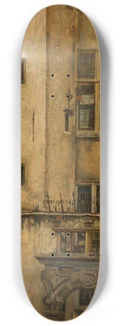 Jan August Hendrik Leys - Old Antwerp Facade  Klaverbladpoortje 8.25 inch art skate deck