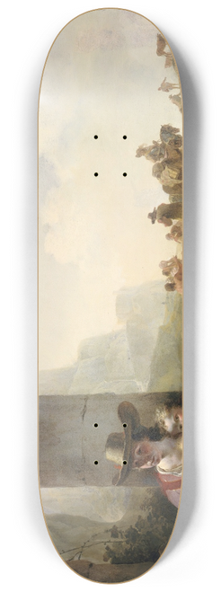 Jan Baptist Weenix - Italian Peasants among Ruins 8.25 inch art skate deck