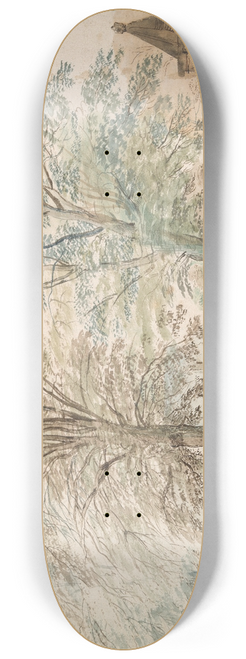 Jan Brueghel The Elder - Village Meeting Place under Two OldTrees 8.25 inch art skate deck