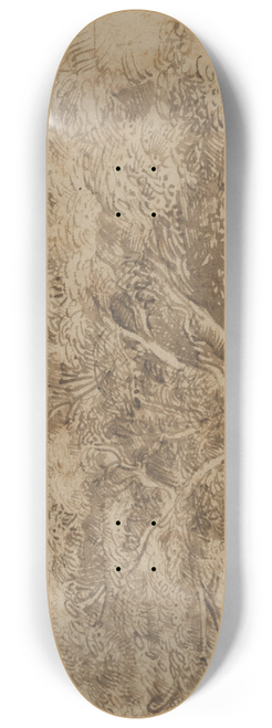 Jan Lievens - A haywain under trees, with farm buildings to the right and beyond at left 8.25 inch art skate deck