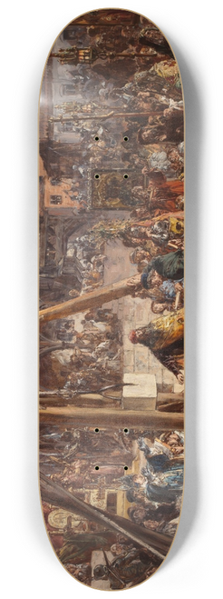 Jan Matejko - Retaking of Rus. Wealth and Education, 1366 AD, from the series History of Civilization in Poland 8.25 inch art skate deck