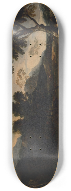 Jan Miel - Landscape with a Battle between Two Rams 8.25 inch art skate deck