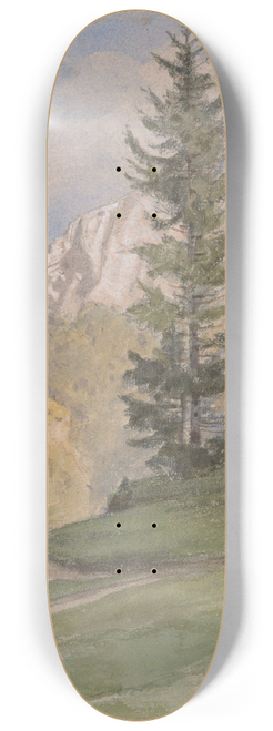 Jan Nowopack - Mountain Landscape with Coniferous Trees 8.25 inch art skate deck