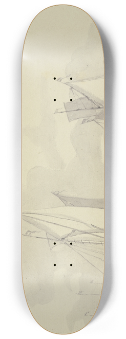 Jan Rood - Ruhige See mit Schiffen, vorne eine Tonne 8.25 inch art skate deck