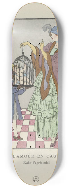 Jan van Brock - Lamour en cage , Robe daprs-midi 8.25 inch art skate deck