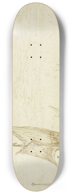 Jan van Goyen - Marine, links segelt ein Boot, rechts ein Ruderboot 8.25 inch art skate deck