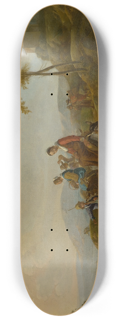 Jan van Ossenbeeck - Landscape with Shepherds 8.25 inch art skate deck