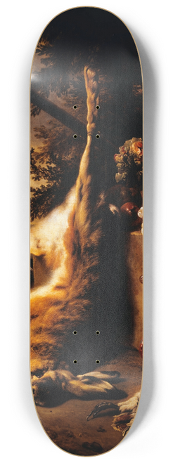 Jan Weenix - Gibier mort, singe et fruits devant un paysage 8.25 inch art skate deck
