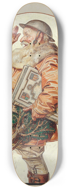 J.C. Leyendecker - World War I Santa 8.25 inch art skate deck