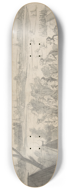 Adam Frans van der Meulen - Louis XIV at the Siege of Douai, Seen from the South-East (July 16, 1667) 8.25 inch art skate deck