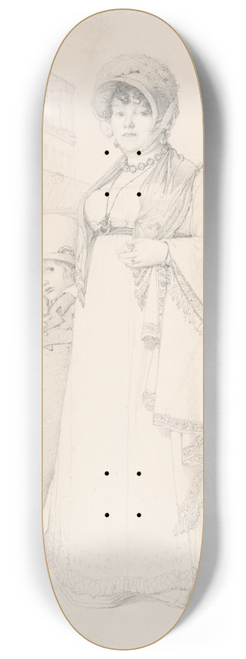 Jean Auguste Dominique Ingres - Madame Guillaume Guillon Lethire, ne Marie-Joseph-Honore Vanzenne, and her son Lucien Lethire 8.25 inch art skate deck