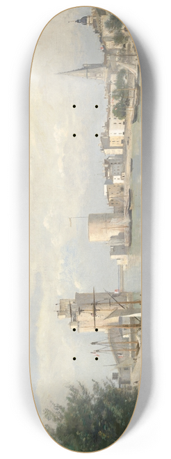 Jean-Baptiste-Camille Corot - The Harbor of LaRochelle 8.25 inch art skate deck
