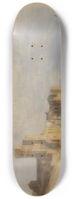 Jean-Baptiste-Camille Corot - The Papal Castle in Avignon 8.25 inch art skate deck