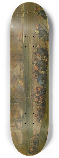 Jean-Baptiste douard Detaille - Allant Au Feu; A Fragment From The Panorama Of The Battle Of Champigny 8.25 inch art skate deck