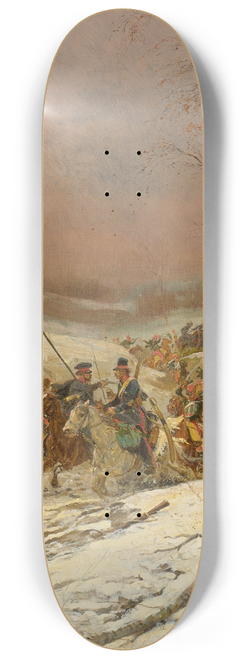Jean-Baptiste douard Detaille - Cossacks Attacked By The Guard Of Honor During Napoleons Russian Campaign 8.25 inch art skate deck
