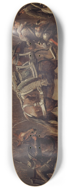 Jean-Baptiste douard Detaille - Scne militaire; mobiles conduisant des mulets dambulances (fragment du panorama de Champigny) 8.25 inch art skate deck