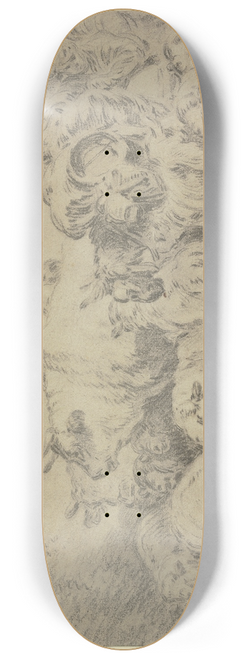 Jean-Baptiste Huet - Ein Hirte mit einem bepacktem Esel treibt Ochsen und Schafe vor sich her 8.25 inch art skate deck