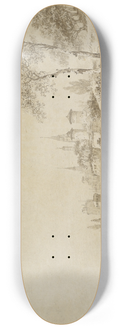 Jean-Baptiste Le Prince - Shepherds in a Landscape before a Fortified Town 8.25 inch art skate deck
