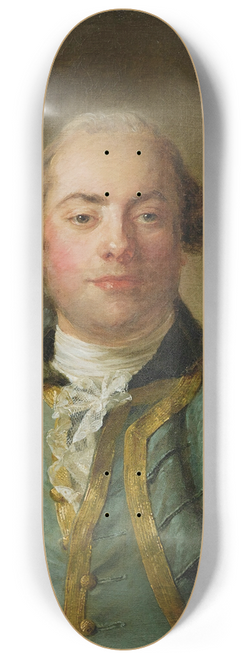 Jean-Baptiste Perronneau - PortraitOf a Gentleman,Bust Length, In a Blue Gold-Lined Waistcoat And White Chemise 8.25 inch art skate deck