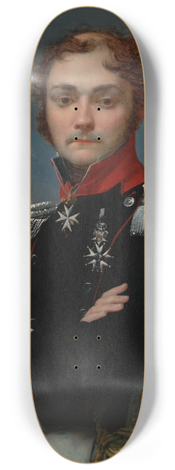 Jean-Baptiste Regnault - Portrait of Charles-Louis Regnault, an Officer from the NapoleonicWars 8.25 inch art skate deck